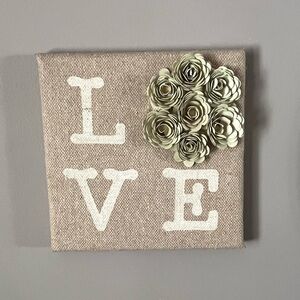 Handmade 8” x 8” LOVE Wall Art Home Decor